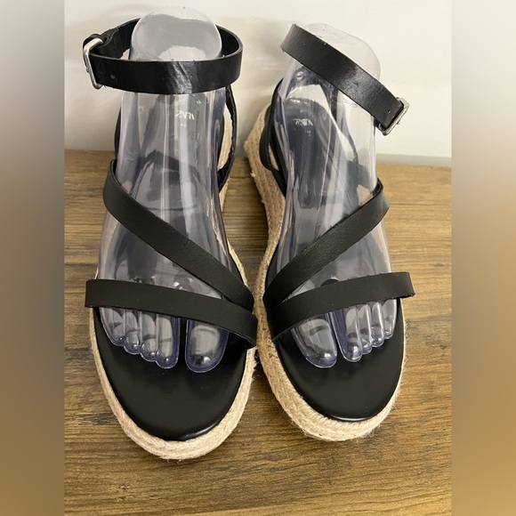 Zara Black Jute Espadrille Sandals, Women’s Size EU 40 - Picture 5 of 12